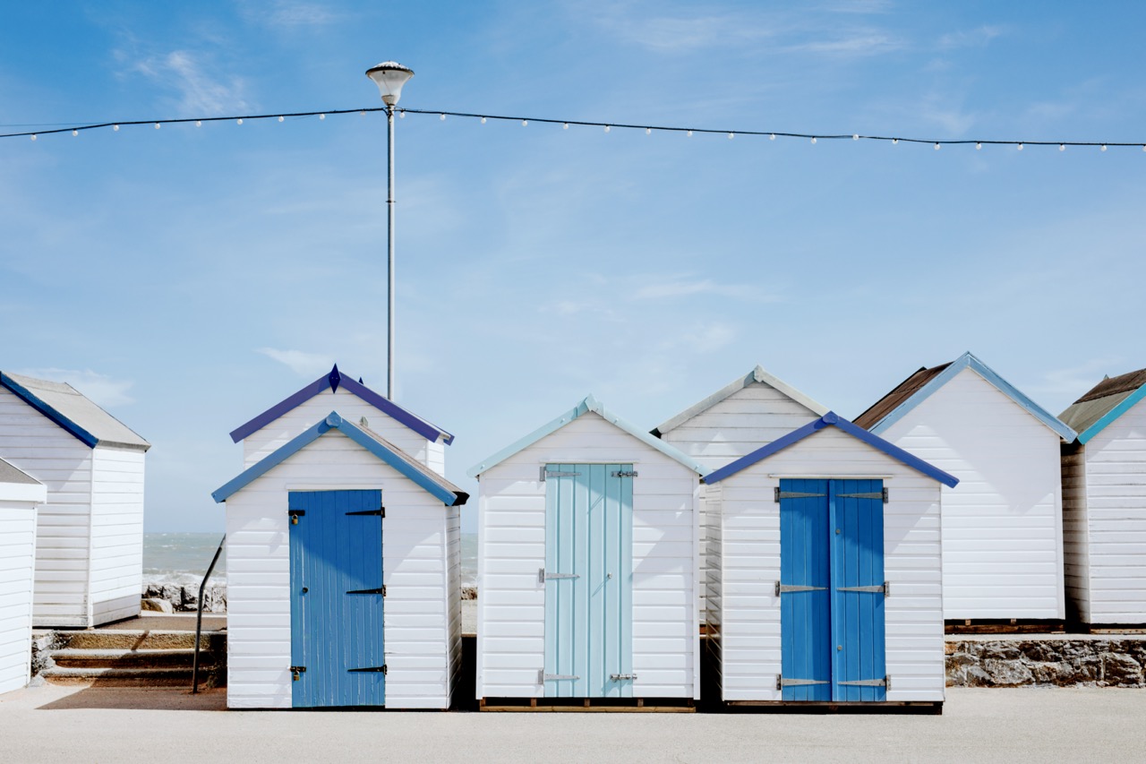 Beach huts on the Sussex coast